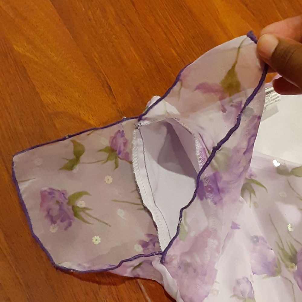 A purple see threw dress